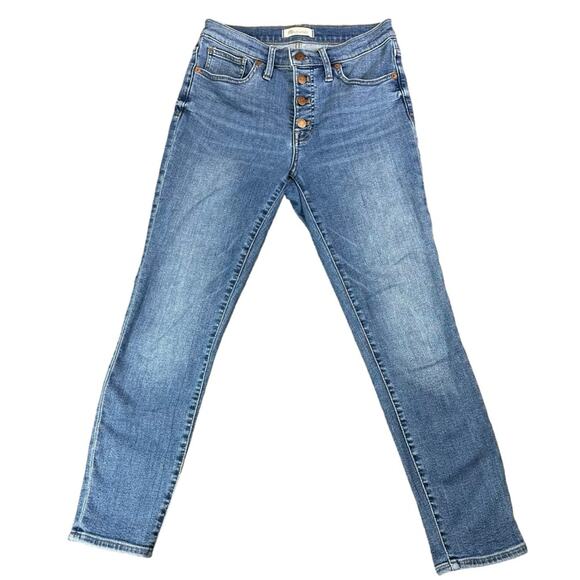 Madewell 9 inch Mid Rise Skinny Crop Jeans Button Fly Size 27 - Picture 1 of 8